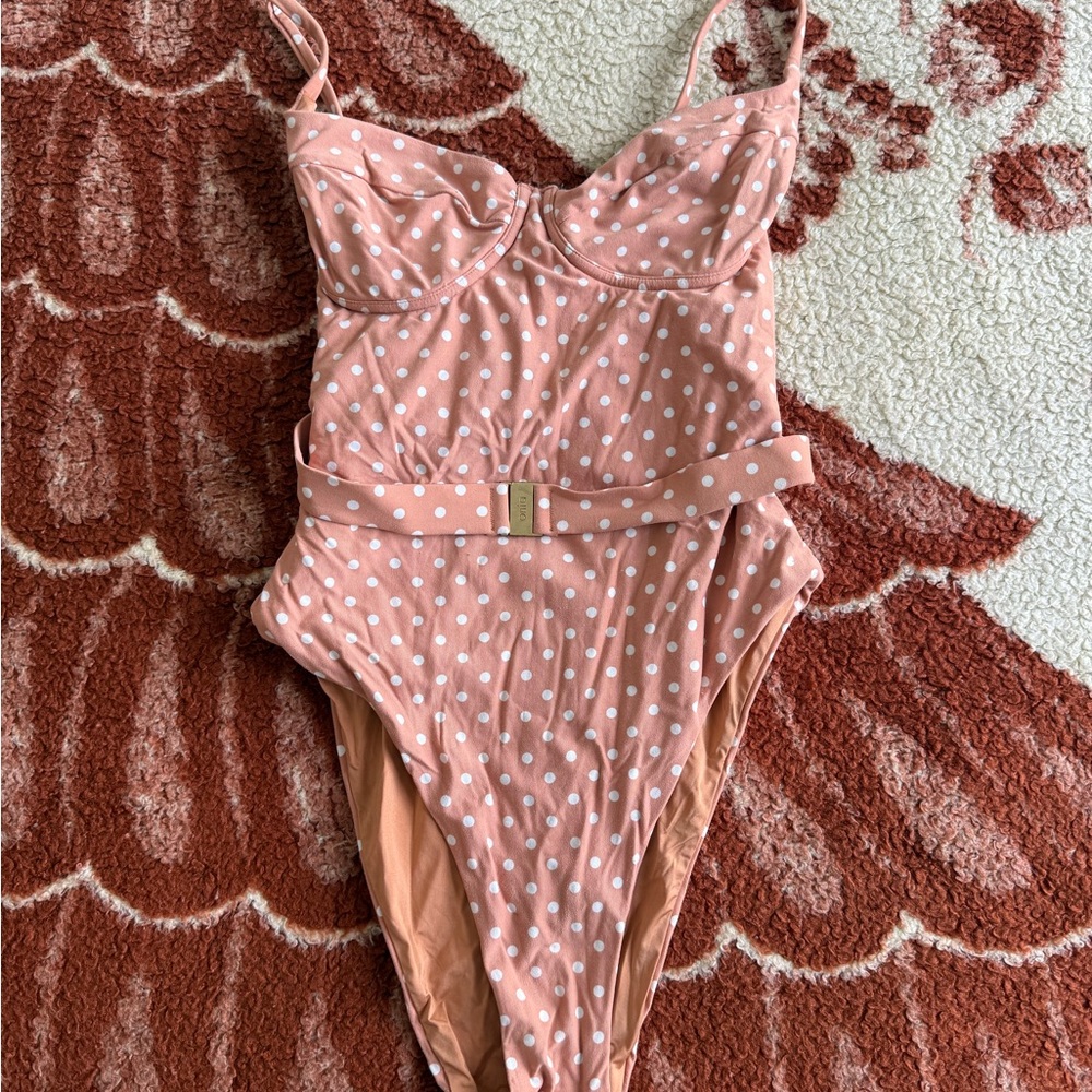 Onia Pink Polka Dot One Piece Swimsuit